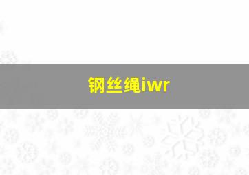 钢丝绳iwr