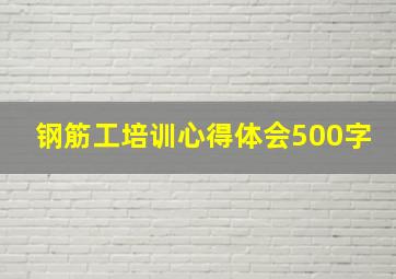 钢筋工培训心得体会500字