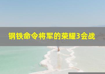 钢铁命令将军的荣耀3会战