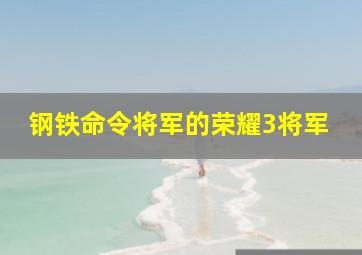 钢铁命令将军的荣耀3将军