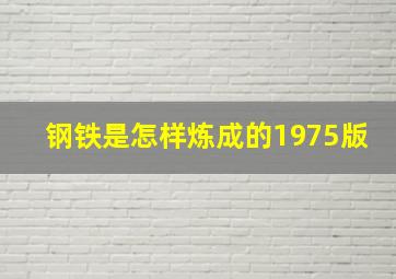 钢铁是怎样炼成的1975版