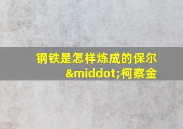 钢铁是怎样炼成的保尔·柯察金