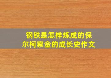 钢铁是怎样炼成的保尔柯察金的成长史作文