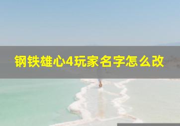 钢铁雄心4玩家名字怎么改