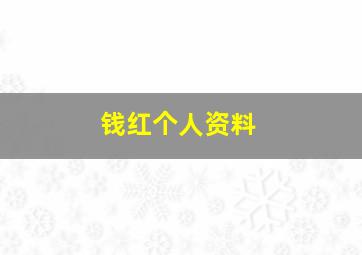 钱红个人资料