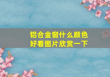 铝合金窗什么颜色好看图片欣赏一下