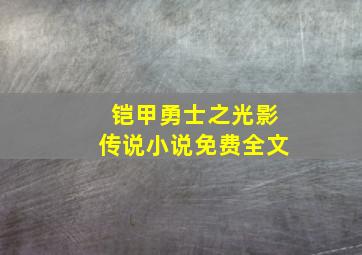 铠甲勇士之光影传说小说免费全文