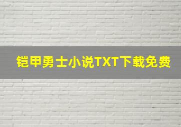 铠甲勇士小说TXT下载免费