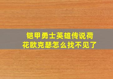 铠甲勇士英雄传说荷花欧克瑟怎么找不见了