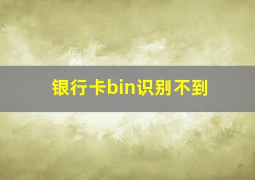 银行卡bin识别不到