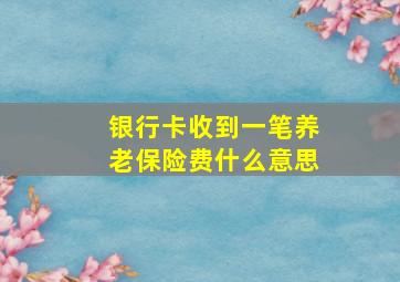 银行卡收到一笔养老保险费什么意思