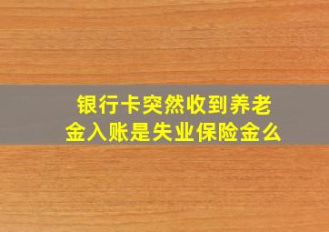 银行卡突然收到养老金入账是失业保险金么