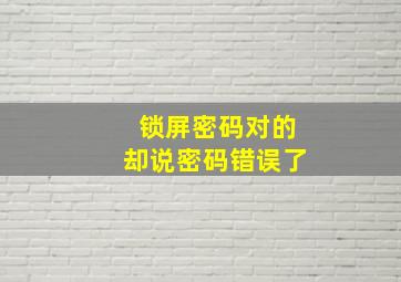 锁屏密码对的却说密码错误了