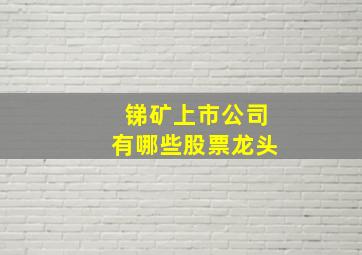 锑矿上市公司有哪些股票龙头