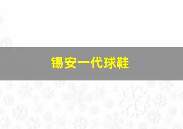 锡安一代球鞋