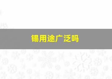 锡用途广泛吗