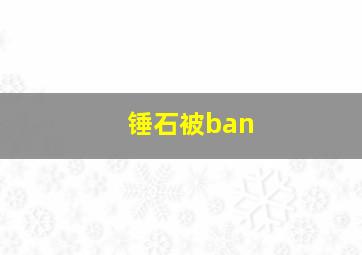 锤石被ban