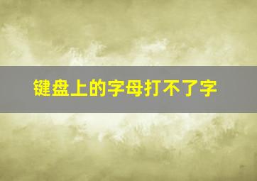 键盘上的字母打不了字