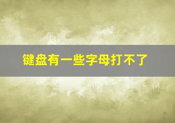 键盘有一些字母打不了