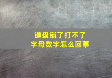 键盘锁了打不了字母数字怎么回事