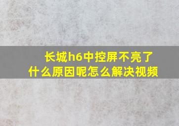 长城h6中控屏不亮了什么原因呢怎么解决视频