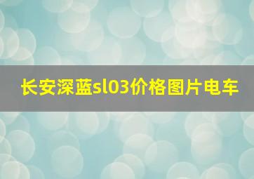 长安深蓝sl03价格图片电车