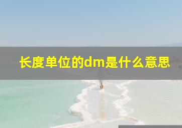 长度单位的dm是什么意思