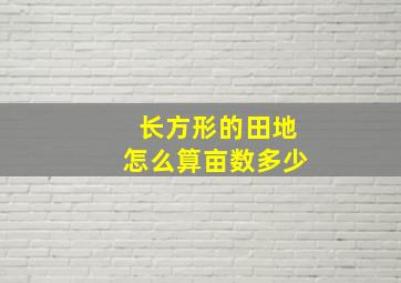 长方形的田地怎么算亩数多少