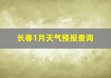 长春1月天气预报查询