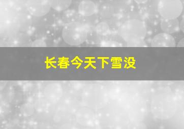 长春今天下雪没