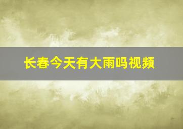 长春今天有大雨吗视频