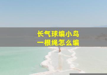 长气球编小鸟一根绳怎么编