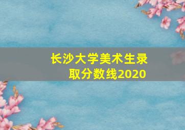 长沙大学美术生录取分数线2020