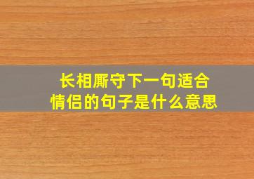 长相厮守下一句适合情侣的句子是什么意思