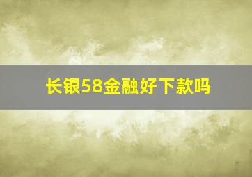 长银58金融好下款吗