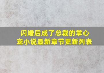 闪婚后成了总裁的掌心宠小说最新章节更新列表