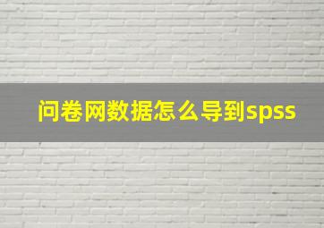 问卷网数据怎么导到spss