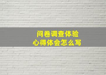 问卷调查体验心得体会怎么写