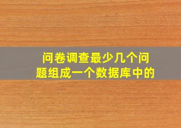 问卷调查最少几个问题组成一个数据库中的