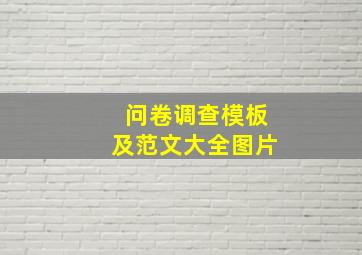 问卷调查模板及范文大全图片