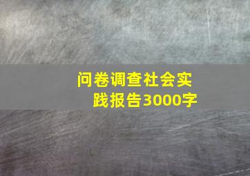 问卷调查社会实践报告3000字