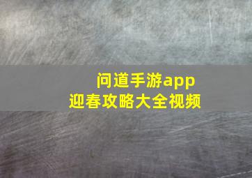 问道手游app迎春攻略大全视频