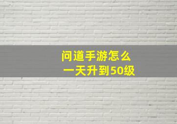 问道手游怎么一天升到50级