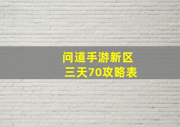 问道手游新区三天70攻略表