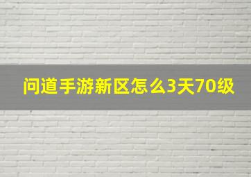 问道手游新区怎么3天70级