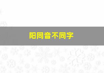 阳同音不同字