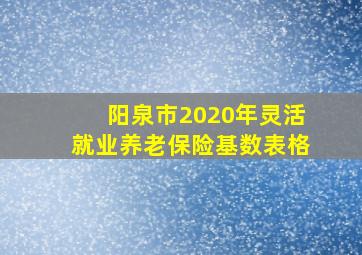 阳泉市2020年灵活就业养老保险基数表格