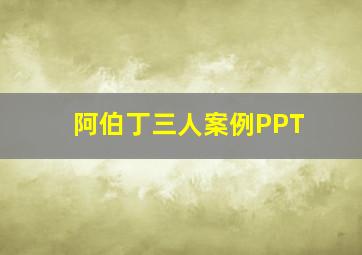 阿伯丁三人案例PPT