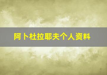 阿卜杜拉耶夫个人资料