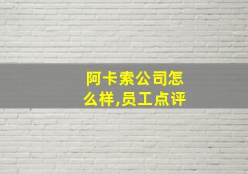 阿卡索公司怎么样,员工点评